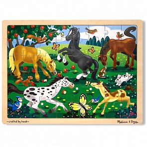 Мои первые пазлы - Резвые лошади, 48 элементов (Melissa&Doug, 3801_md)